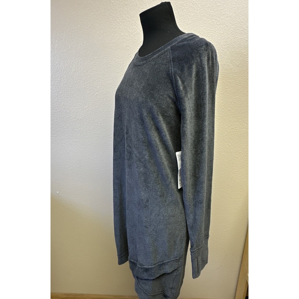 NWT Athleta M Velour Criss Cross Dress Charcoal Gray Quiet Luxury Everyday - Picture 5 of 12